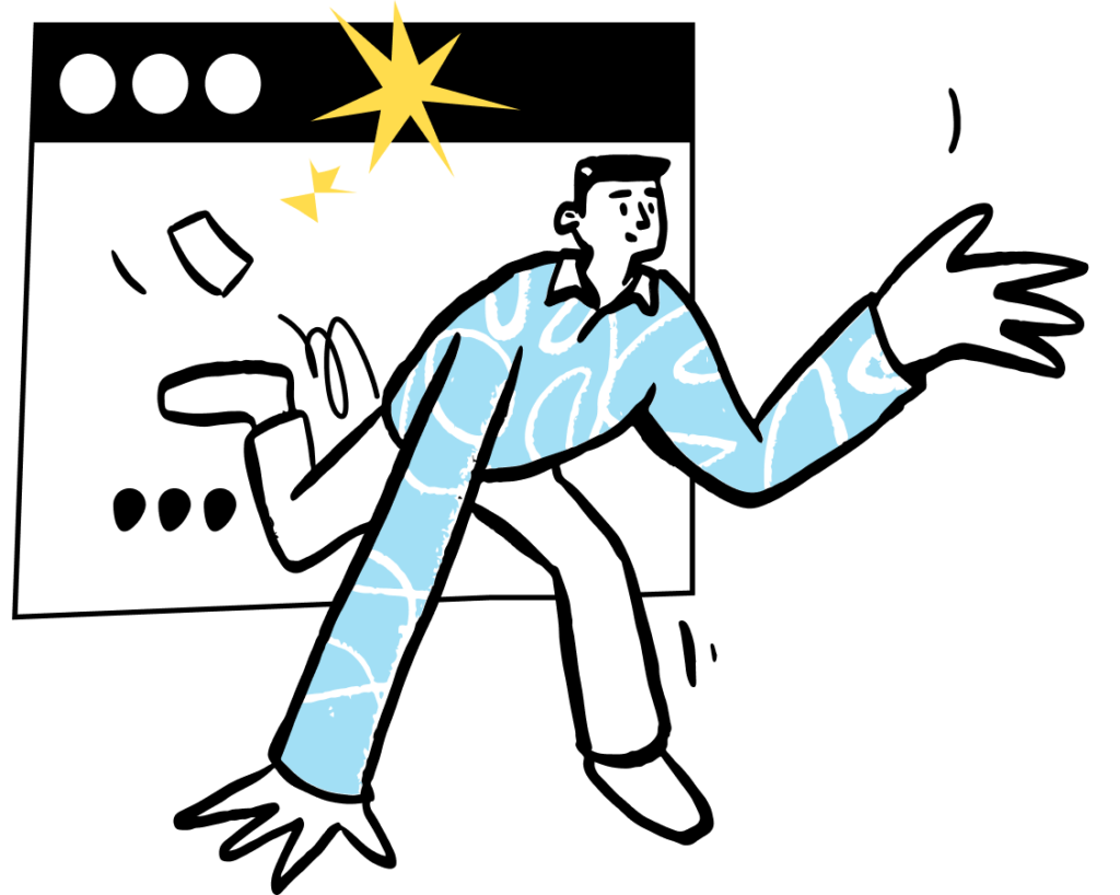 Illustration d'un homme avec un t-shirt bleu ciel