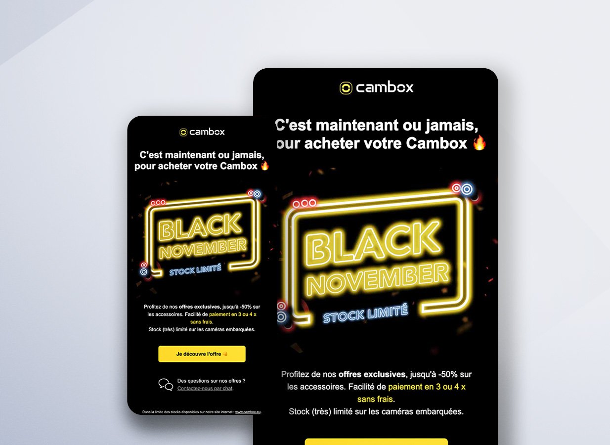 Campagne Emailing Cambox - Offre Black November