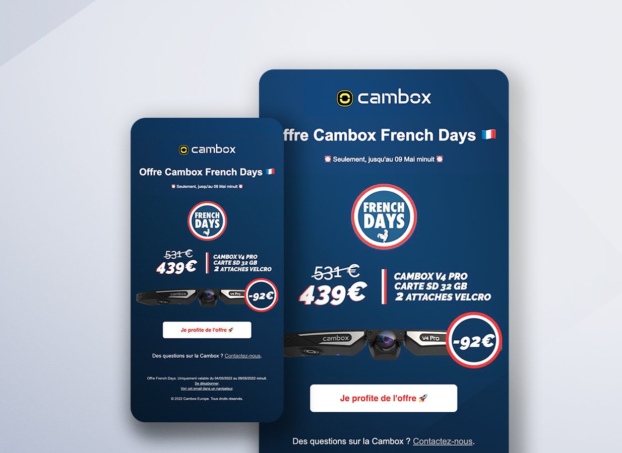 Campagne Emailing Cambox - Offre French Days