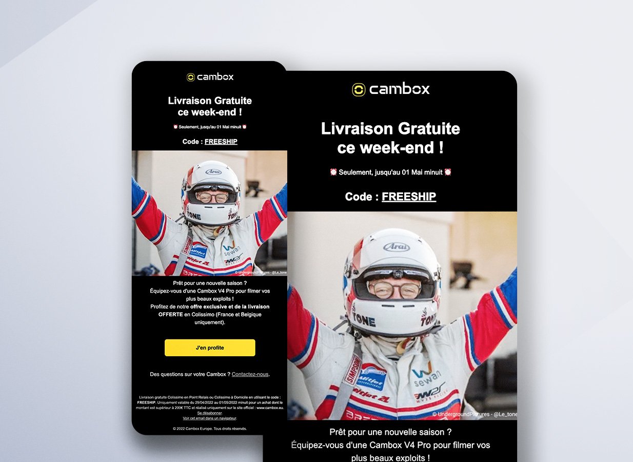 Campagne Emailing Cambox - Offre Livraison Gratuite