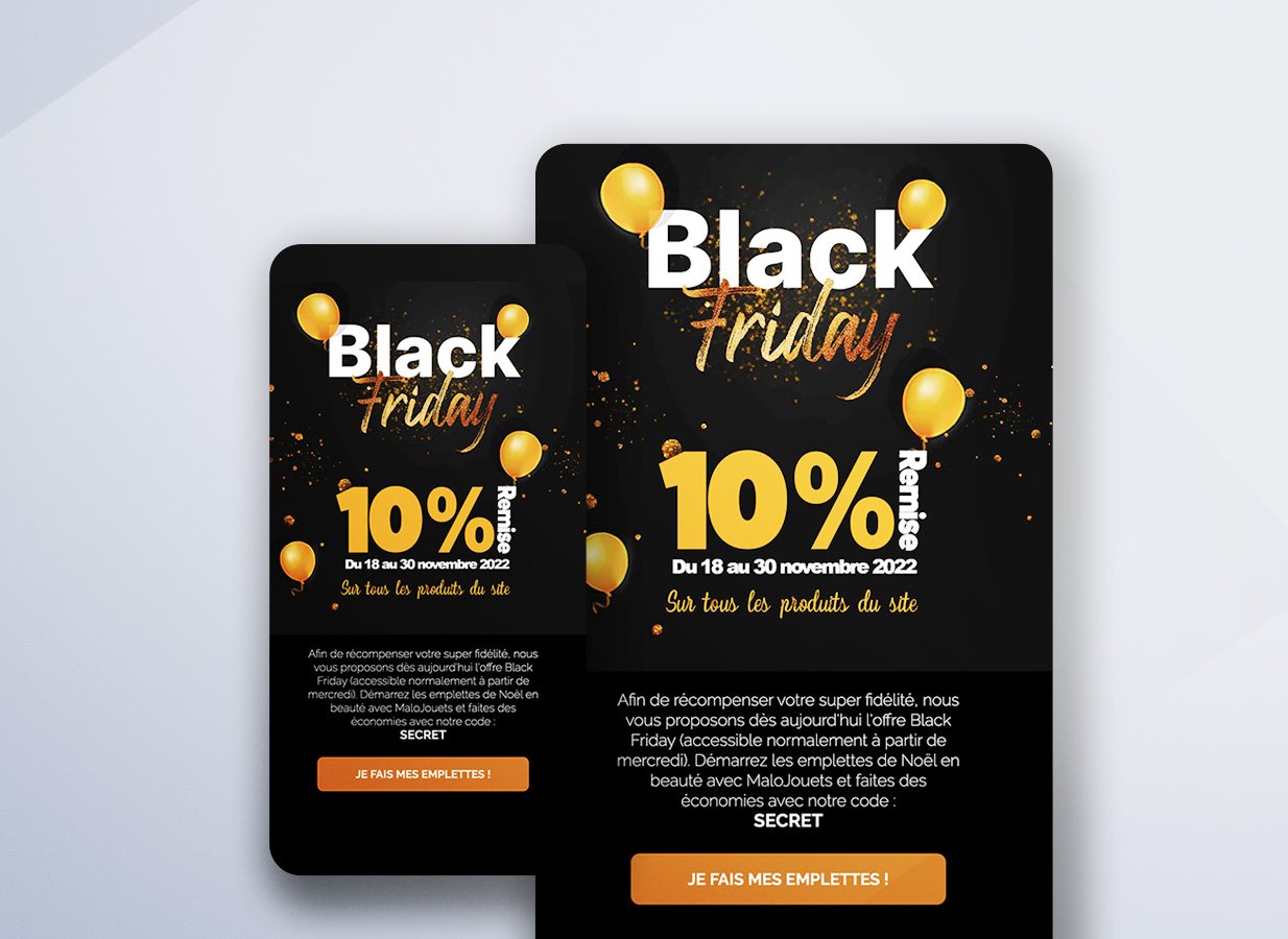 Campagne Emailing MaloJouets - Offre Black Friday 2022